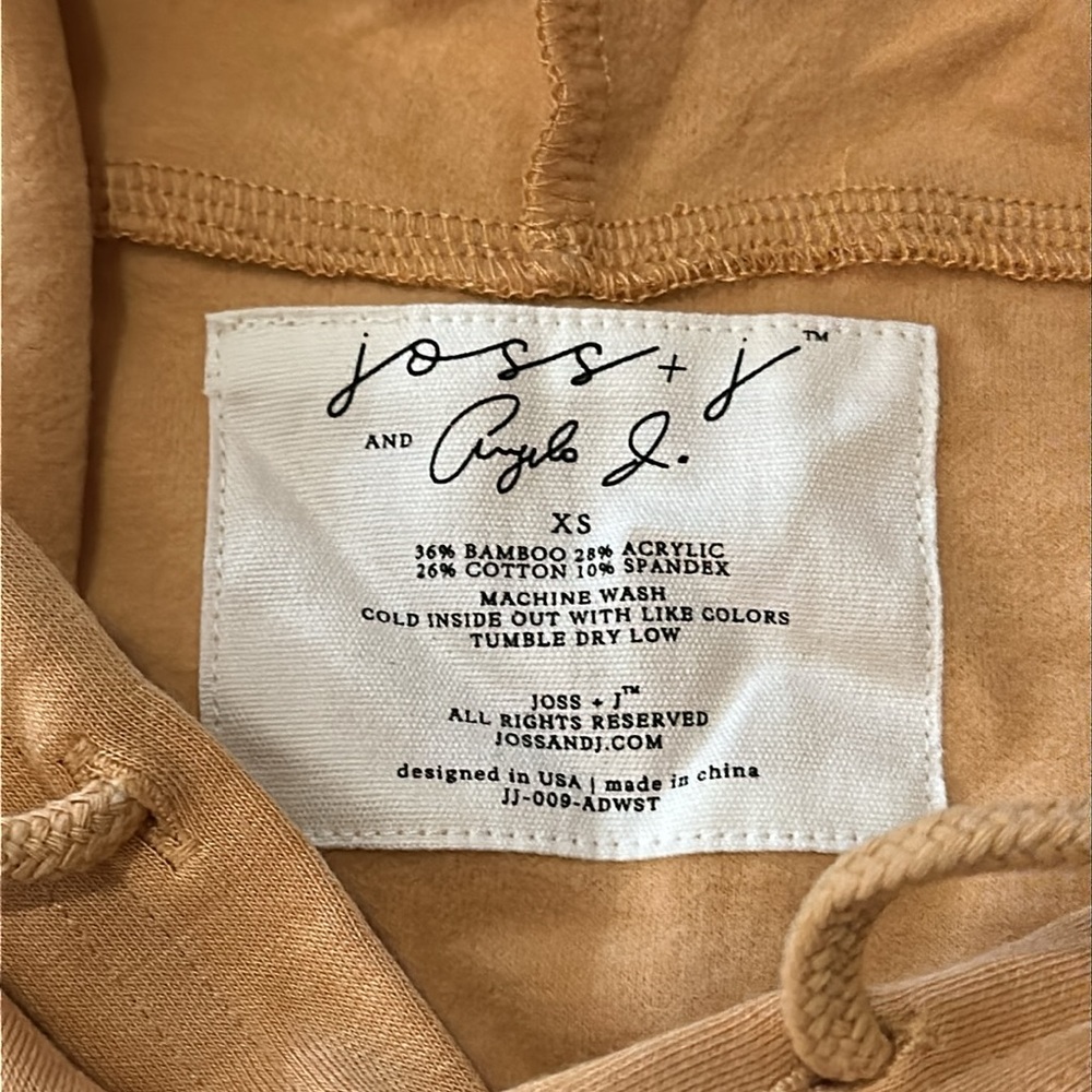 NWT Joss & J Bamboo Eco Friendly Hoodie XS, Temp Regulating, Peach Color - Picture 4 of 9
